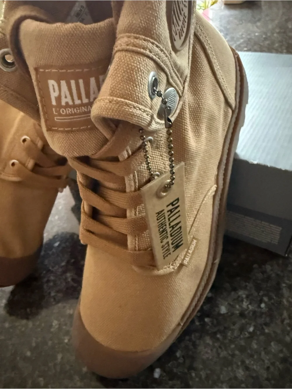 Palladium Men’s Tan Canvas High-Top Boots